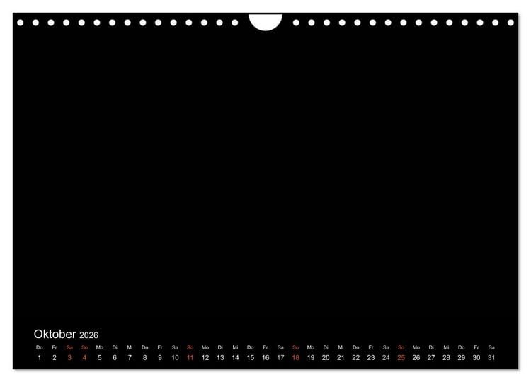 Produktbild: Bastelkalender - Schwarz (Wandkalender 2026 DIN A4 quer), CALVENDO Monatskalender