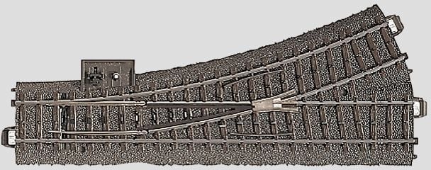 Produktbild: M&auml;rklin H0 C-Gleis (mit Bettung) 24611 Weiche, links 188.3mm 1St.