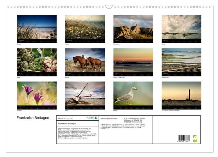 Produktbild: Frankreich Bretagne (Wandkalender 2026 DIN A2 quer), CALVENDO Monatskalender