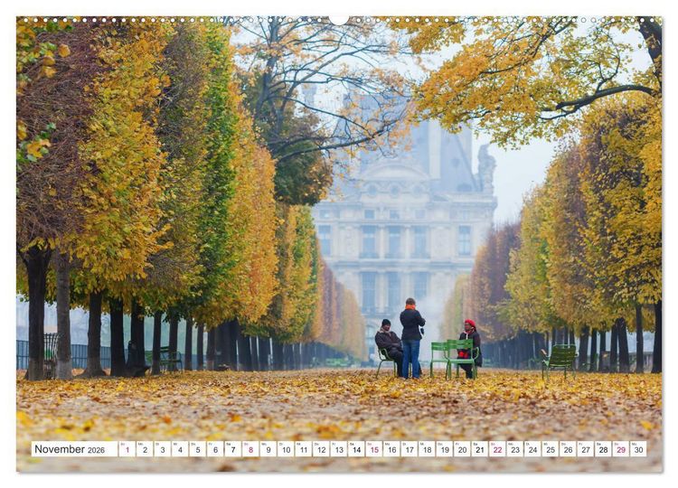 Produktbild: Geliebtes Paris - Ein Bilderbogen aus der Stadt der Liebe (hochwertiger Premium Wandkalender 2026 DIN A2 quer), Kunstdruck in Hochglanz