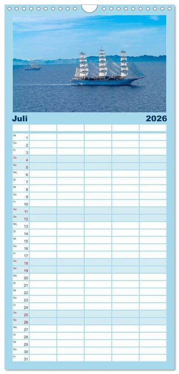 Produktbild: Familienplaner 2026 - Hochseeschiffe mit 5 Spalten (Wandkalender, 21 x 45 cm) CALVENDO