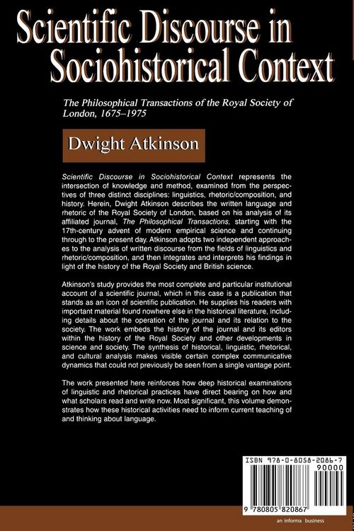 Produktbild: Scientific Discourse in Sociohistorical Context
