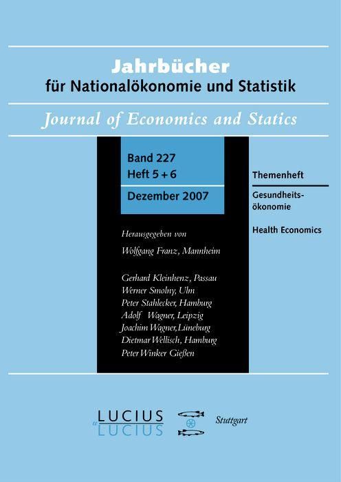 Produktbild: Gesundheits&ouml;konomie / Health Economics