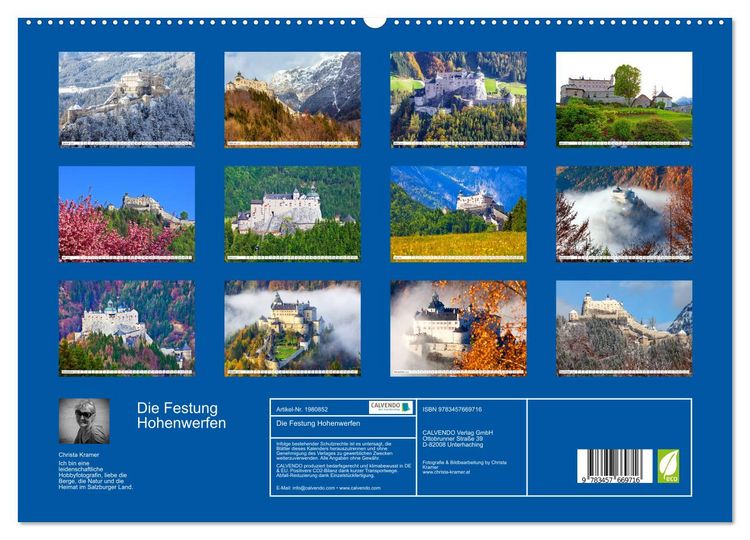 Produktbild: Die Festung Hohenwerfen (hochwertiger Premium Wandkalender 2026 DIN A2 quer), Kunstdruck in Hochglanz