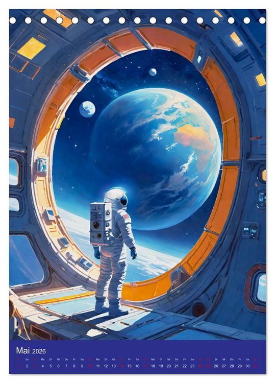Produktbild: Astronauten. Auf Entdeckungsreise in fremde Galaxien (Tischkalender 2026 DIN A5 hoch), CALVENDO Monatskalender