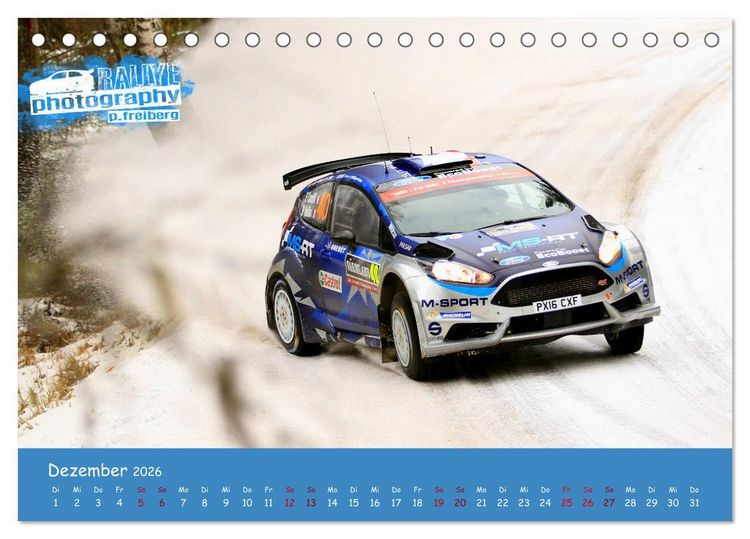 Produktbild: WRC Schweden White Open 2026 (Tischkalender 2026 DIN A5 quer), CALVENDO Monatskalender