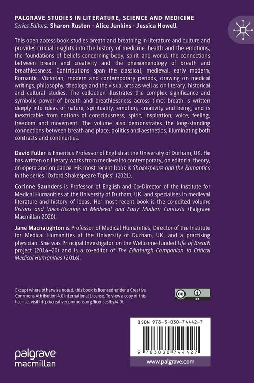 Produktbild: The Life of Breath in Literature, Culture and Medicine