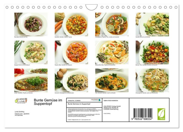 Produktbild: Bunte Gem&uuml;se im Suppentopf (Wandkalender 2026 DIN A4 quer), CALVENDO Monatskalender