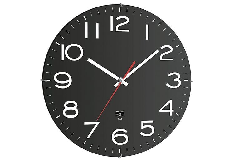 Produktbild: TFA Dostmann 60.3509 Funk Wanduhr 30mm x 40mm Schwarz