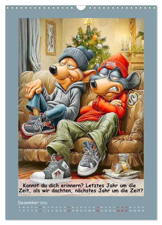 Produktbild: Rattige Jungs. Trockener, b&ouml;ser Stadtratten-Humor (Wandkalender 2026 DIN A3 hoch), CALVENDO Monatskalender