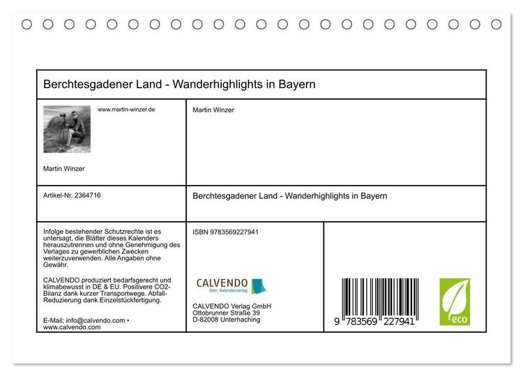 Produktbild: Berchtesgadener Land - Wanderhighlights in Bayern (Tischkalender 2027 DIN A5 quer), CALVENDO Monatskalender