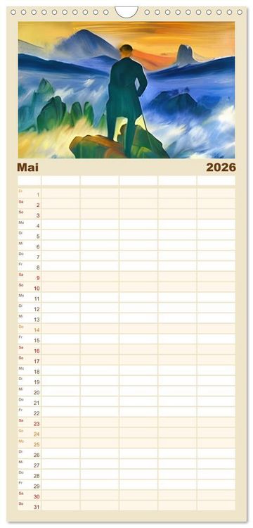 Produktbild: Familienplaner 2026 - Malertausch mit 5 Spalten (Wandkalender, 21 x 45 cm) CALVENDO