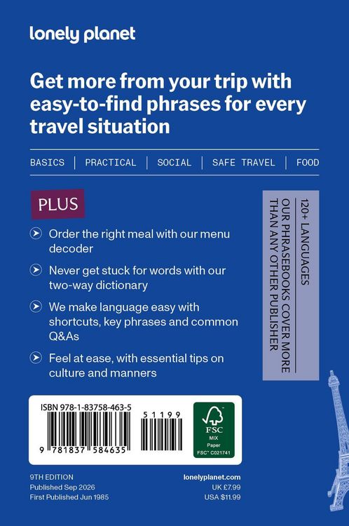 Produktbild: Lonely Planet French Travel Phrasebook & Dictionary