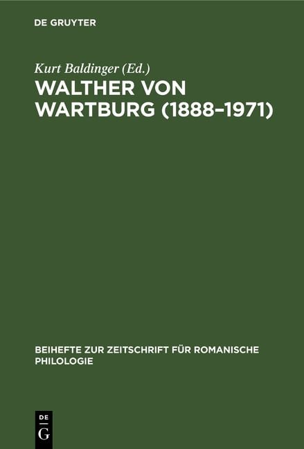 Produktbild: Walther von Wartburg (1888&ndash;1971)