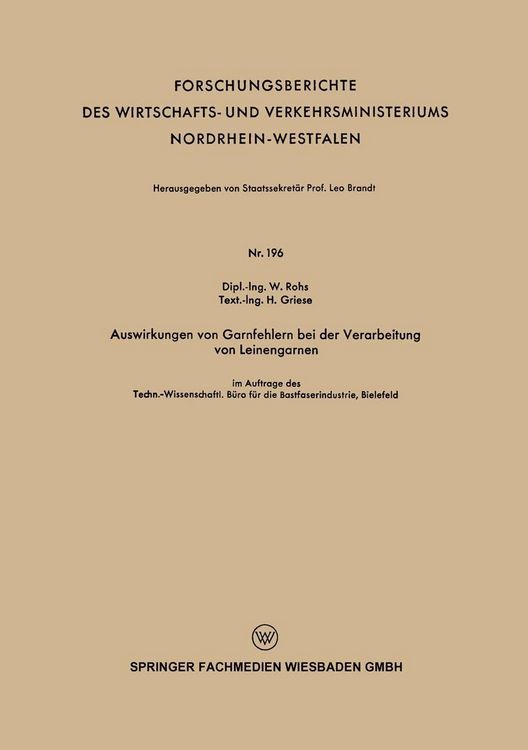 Produktbild: Auswirkungen von Garnfehlern bei der Verarbeitung von Leinengarnen