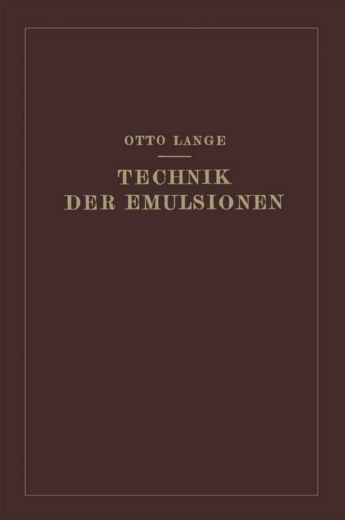 Produktbild: Technik der Emulsionen