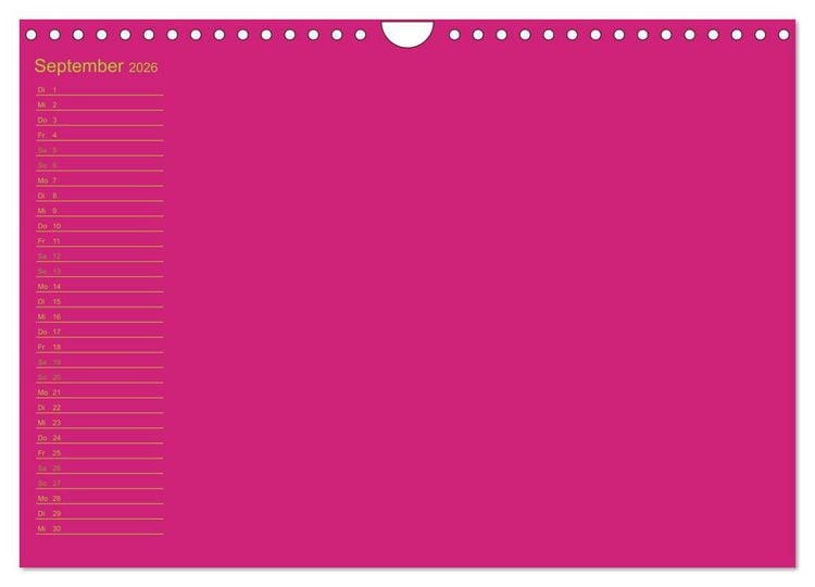 Produktbild: Bastel-Geburtstagskalender pink / Geburtstagskalender (Wandkalender 2026 DIN A4 quer), CALVENDO Monatskalender