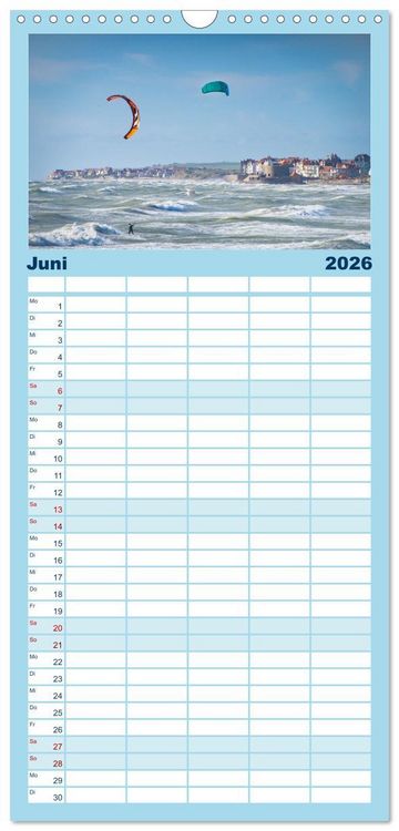 Produktbild: Familienplaner 2026 - Frankreichs Norden - Entlang der C&ocirc;te d'Opale mit 5 Spalten (Wandkalender, 21 x 45 cm) CALVENDO