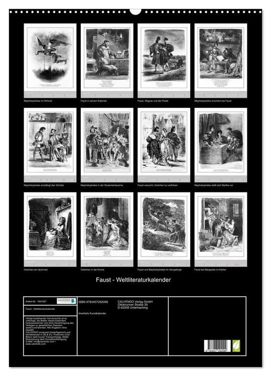 Produktbild: Faust - Weltliteraturkalender (Wandkalender 2026 DIN A2 hoch), CALVENDO Monatskalender