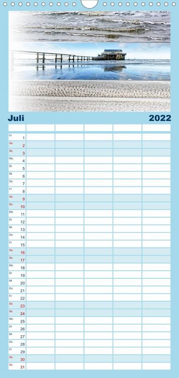 Produktbild: Familienplaner K&uuml;stenstreifen an der Nordsee (Wandkalender 2022 , 21 cm x 45 cm, hoch)