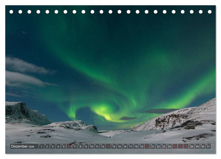 Produktbild: Nordlichter Europas (Tischkalender 2026 DIN A5 quer), CALVENDO Monatskalender