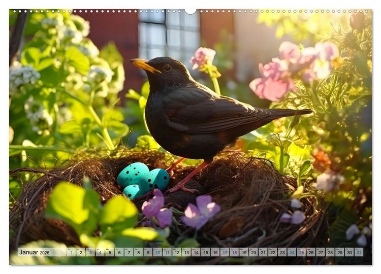 Produktbild: Wilde Nachbarn - Tierisches Treiben im Gartenparadies! (Wandkalender 2026 DIN A2 quer), CALVENDO Monatskalender