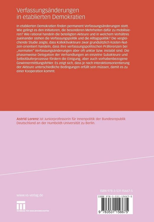 Produktbild: Verfassungs&auml;nderungen in etablierten Demokratien