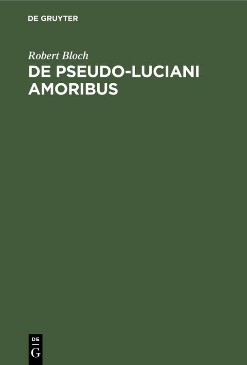 Produktbild: De Pseudo-Luciani Amoribus