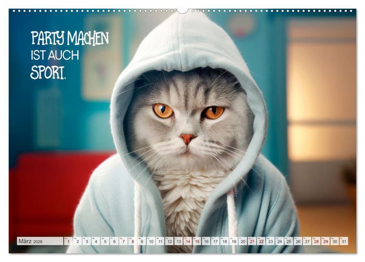 Produktbild: KATZEN-IRONIE Lach mal wieder (hochwertiger Premium Wandkalender 2026 DIN A2 quer), Kunstdruck in Hochglanz