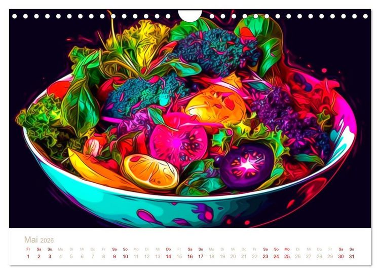 Produktbild: FAST FOOD KUNST (Wandkalender 2026 DIN A4 quer), CALVENDO Monatskalender