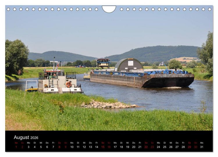 Produktbild: Schiffe auf der Oberweser (Wandkalender 2026 DIN A4 quer), CALVENDO Monatskalender