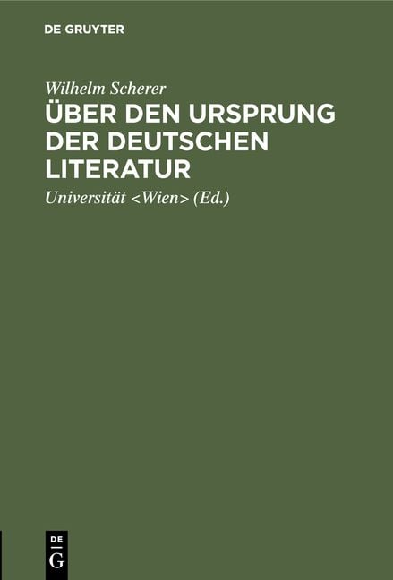 Produktbild: &Uuml;ber den Ursprung der deutschen Literatur
