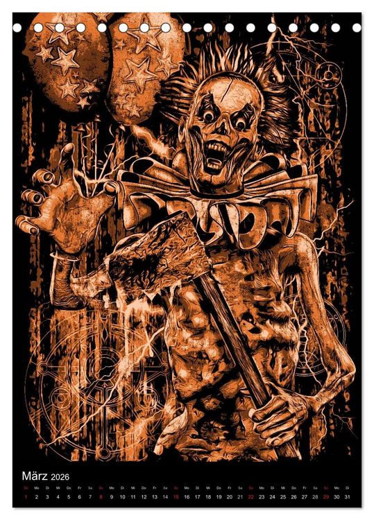 Produktbild: BLOODBOY/ HORROR ILLUSTRATION V1 (Tischkalender 2026 DIN A5 hoch), CALVENDO Monatskalender