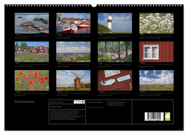 Produktbild: S&uuml;dschweden (hochwertiger Premium Wandkalender 2026 DIN A2 quer), Kunstdruck in Hochglanz