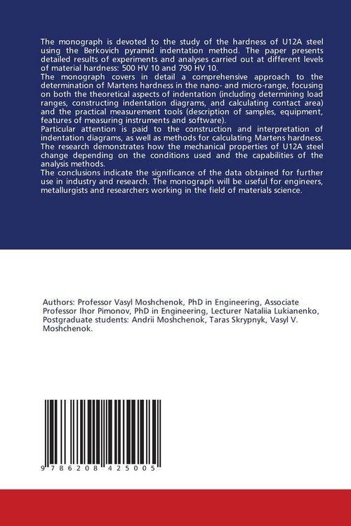 Produktbild: Martens Hardness Measurement Using a Berkovich Indenter On Steel