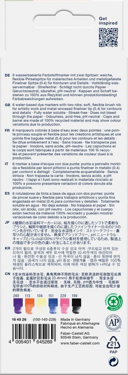 Produktbild: Faber-Castell Tuschestift Dual Marker Goldfaber Aqua, Fantasy, 6er Set