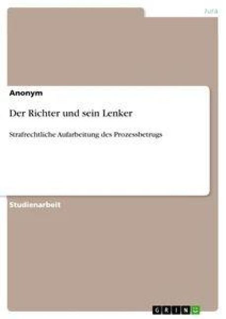 Produktbild: Der Richter und sein Lenker