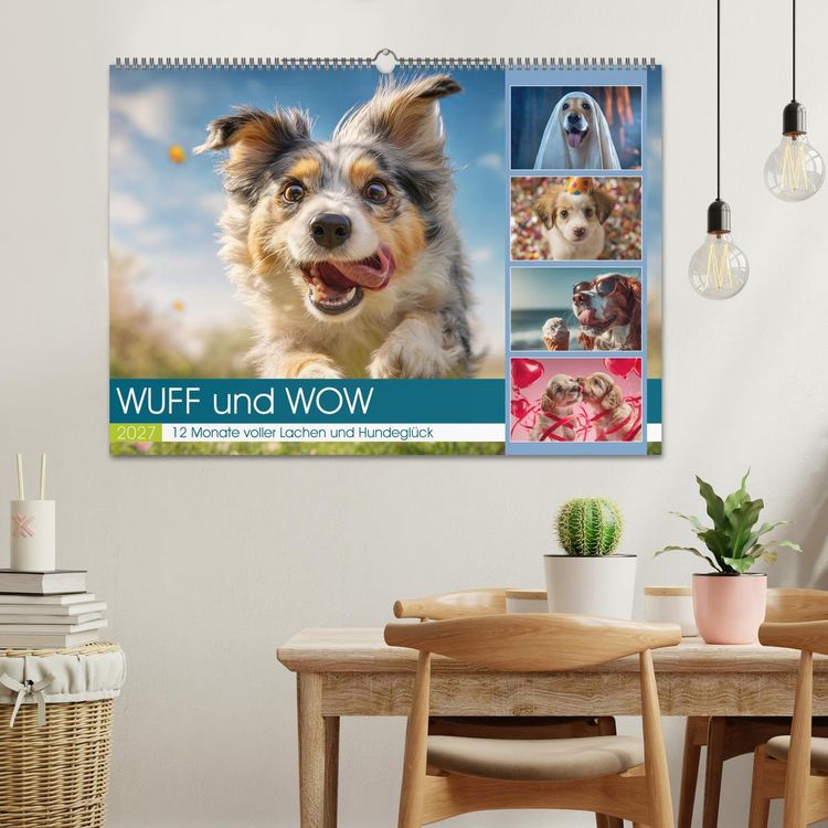 Produktbild: WUFF und WOW (Wandkalender 2027 DIN A2 quer), CALVENDO Monatskalender