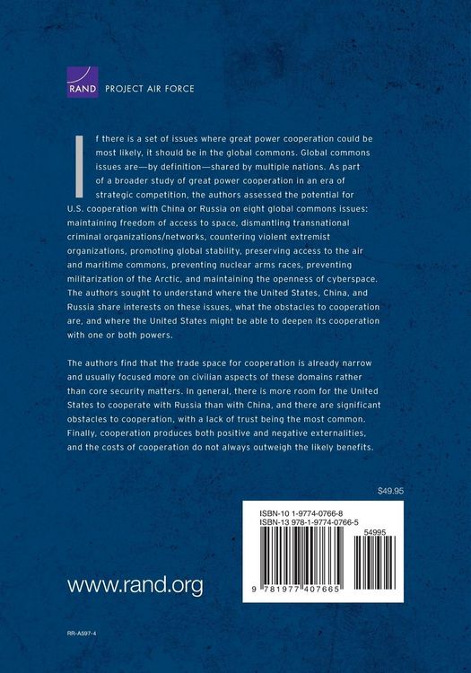Produktbild: Assessing the Prospects for Great Power Cooperation in the Global Commons