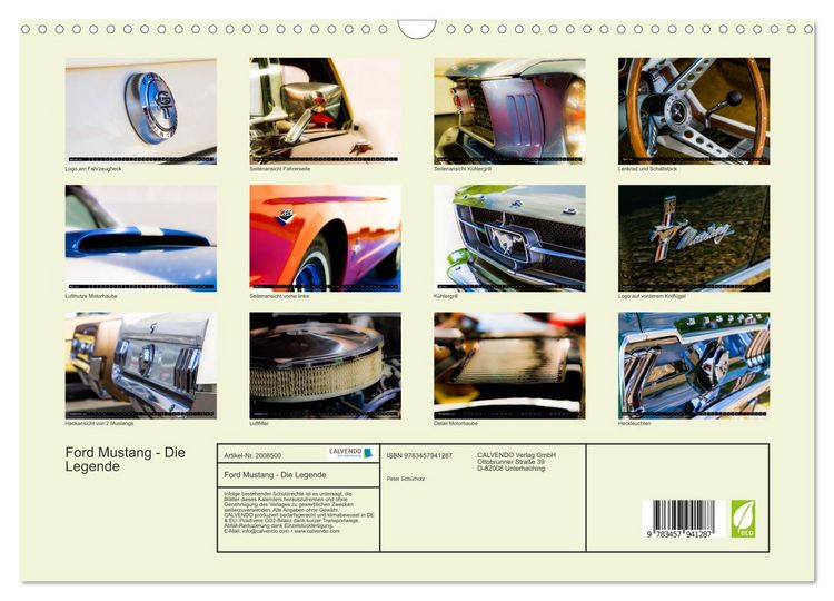 Produktbild: Ford Mustang - Die Legende (Wandkalender 2026 DIN A3 quer), CALVENDO Monatskalender