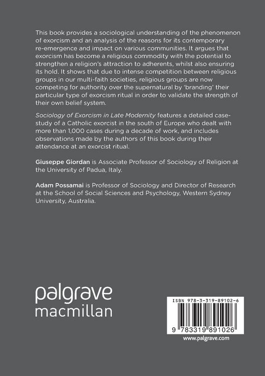 Produktbild: Sociology of Exorcism in Late Modernity