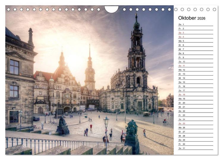 Produktbild: Barockstadt Dresden (Wandkalender 2026 DIN A4 quer), CALVENDO Monatskalender