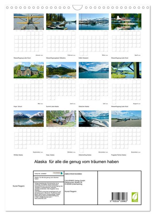 Produktbild: Alaska f&uuml;r alle die genug vom tr&auml;umen haben (Wandkalender 2026 DIN A3 hoch), CALVENDO Monatskalender