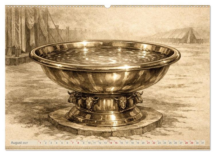 Produktbild: Die Ger&auml;te in der Stiftsh&uuml;tte - Bilder und hebr&auml;ische Begriffe (hochwertiger Premium Wandkalender 2027 DIN A2 quer), Kunstdruck in Hochglanz