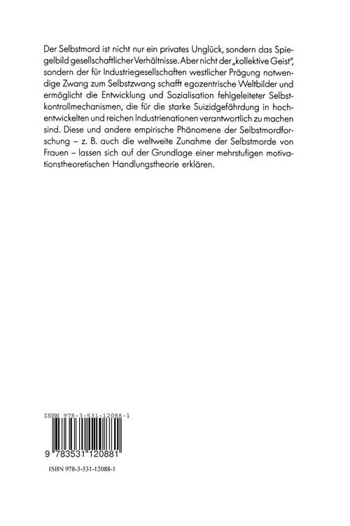 Produktbild: Soziologie des Selbstmords