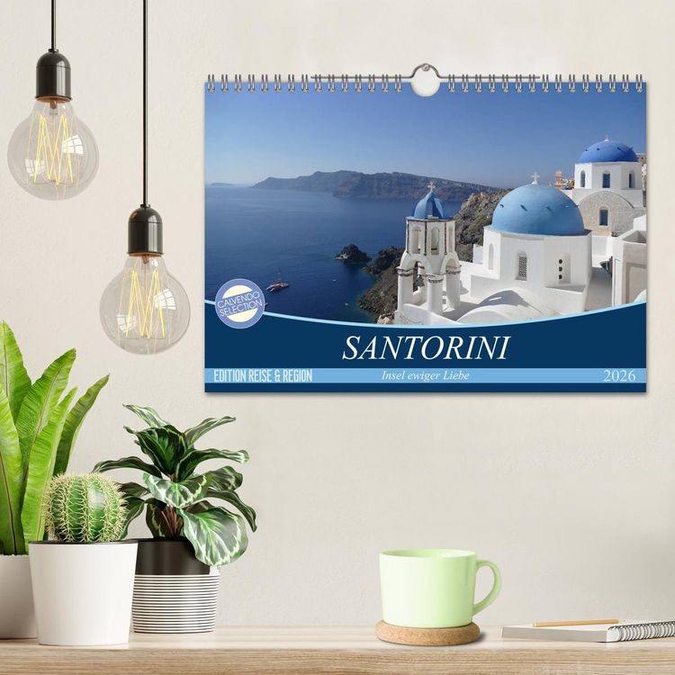 Produktbild: Santorini - Insel ewiger Liebe (Wandkalender 2026 DIN A4 quer), CALVENDO Monatskalender