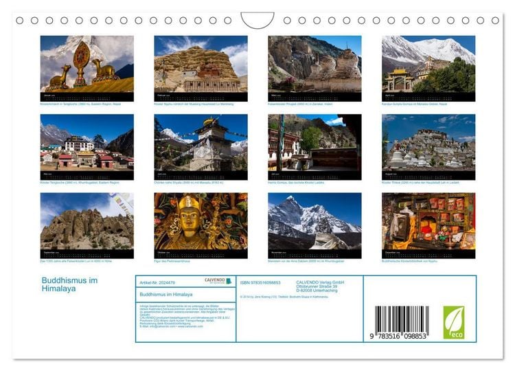 Produktbild: Buddhismus im Himalaya (Wandkalender 2026 DIN A4 quer), CALVENDO Monatskalender