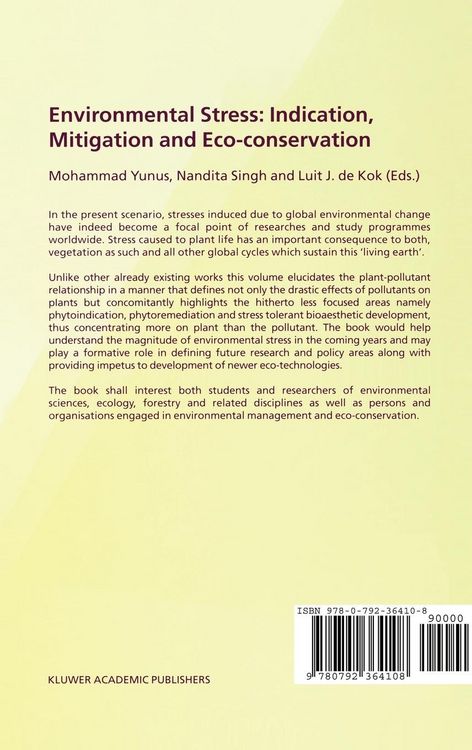 Produktbild: Environmental Stress: Indication, Mitigation and Eco-conservation