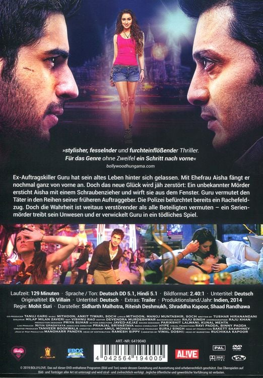 Ek Villain – Liebe bis in den Tod von Mohit Suri - DVD | Thalia Ek Villain – Liebe bis in den Tod von Mohit Suri - DVD | Thalia