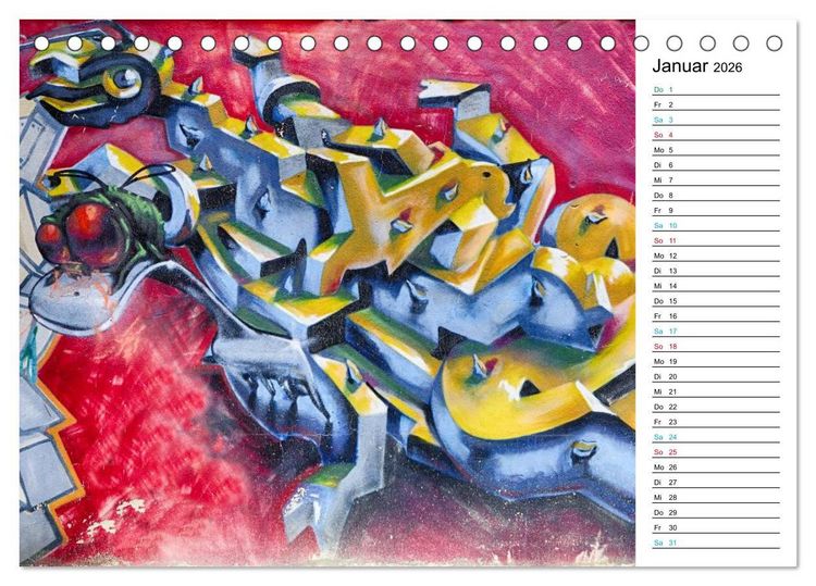Produktbild: Dresden Graffiti (Tischkalender 2026 DIN A5 quer), CALVENDO Monatskalender